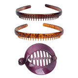 Women Banana Clip Hair Comb Round Ponytail Holder Interlocking Banana Combs