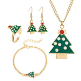 Maxbell Christmas Jewelry Set Necklace Rings Bracelets Earring Decors Christmas Tree