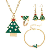 Maxbell Christmas Jewelry Set Necklace Rings Bracelets Earring Decors Christmas Tree