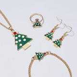 Maxbell Christmas Jewelry Set Necklace Rings Bracelets Earring Decors Christmas Tree