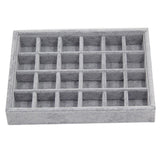 Maxbell 4xGray Velvet Stackable Jewelry Display Tray Case for Jewellery 24 Grid