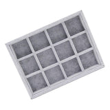 Maxbell 4xGray Velvet Stackable Jewelry Display Tray Case for Jewellery 24 Grid