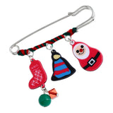 Maxbell Fashion Xmas Snowman Elk Bell Brooch Pin Womens New Year Breastpin Gifts 03