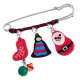 Maxbell Fashion Xmas Snowman Elk Bell Brooch Pin Womens New Year Breastpin Gifts 03