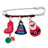Maxbell Fashion Xmas Snowman Elk Bell Brooch Pin Womens New Year Breastpin Gifts 03