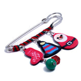 Maxbell Fashion Xmas Snowman Elk Bell Brooch Pin Womens New Year Breastpin Gifts 03