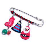 Maxbell Fashion Xmas Snowman Elk Bell Brooch Pin Womens New Year Breastpin Gifts 03