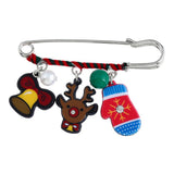 Maxbell Fashion Xmas Snowman Elk Bell Brooch Pin Womens New Year Breastpin Gifts 05