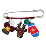 Maxbell Fashion Xmas Snowman Elk Bell Brooch Pin Womens New Year Breastpin Gifts 05