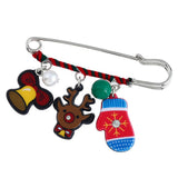 Maxbell Fashion Xmas Snowman Elk Bell Brooch Pin Womens New Year Breastpin Gifts 05