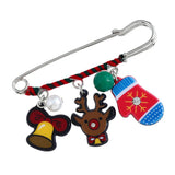 Maxbell Fashion Xmas Snowman Elk Bell Brooch Pin Womens New Year Breastpin Gifts 05