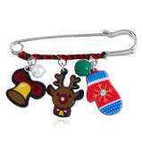 Maxbell Fashion Xmas Snowman Elk Bell Brooch Pin Womens New Year Breastpin Gifts 05