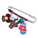 Maxbell Fashion Xmas Snowman Elk Bell Brooch Pin Womens New Year Breastpin Gifts 05