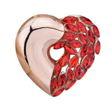 Crystal Heart Ring Fashion Ladies Silk Chiffon Scarf Clip Ring Red