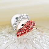 Crystal Heart Ring Fashion Ladies Silk Chiffon Scarf Clip Ring Red