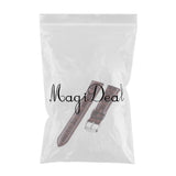 Alligator Grain Embossed Pattern Leather Watch Band Strap  20mm Brown