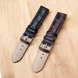 Alligator Grain Embossed Pattern Leather Watch Band Strap  20mm Brown