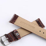 Alligator Grain Embossed Pattern Leather Watch Band Strap  20mm Brown