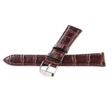 Alligator Grain Embossed Pattern Leather Watch Band Strap  20mm Brown