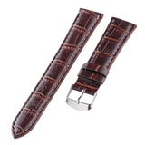Alligator Grain Embossed Pattern Leather Watch Band Strap  20mm Brown