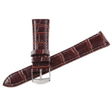Alligator Grain Embossed Pattern Leather Watch Band Strap  20mm Brown