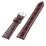 Alligator Grain Embossed Pattern Leather Watch Band Strap  20mm Brown