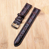 Alligator Grain Embossed Pattern Leather Watch Band Strap  20mm Brown
