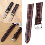 Alligator Grain Embossed Pattern Leather Watch Band Strap  20mm Brown