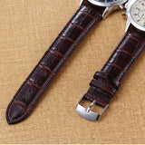 Alligator Grain Embossed Pattern Leather Watch Band Strap  20mm Brown