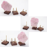 15xMetal Arm Wooden Base Display Stand Rack for Gemstone Mineral Style 02