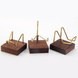 15xMetal Arm Wooden Base Display Stand Rack for Gemstone Mineral Style 02
