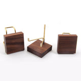15xMetal Arm Wooden Base Display Stand Rack for Gemstone Mineral Style 02
