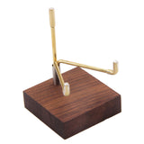 15xMetal Arm Wooden Base Display Stand Rack for Gemstone Mineral Style 02