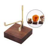 15xMetal Arm Wooden Base Display Stand Rack for Gemstone Mineral Style 02