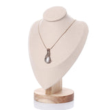 Maxbell 2 Pieces Jewlery Display Stand Organizer Wooden Bust Chain Holders