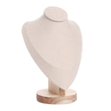 Maxbell 2 Pieces Jewlery Display Stand Organizer Wooden Bust Chain Holders