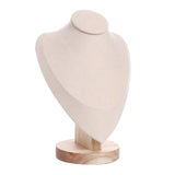 Maxbell 2 Pieces Jewlery Display Stand Organizer Wooden Bust Chain Holders