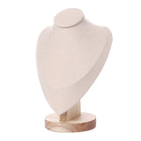 Maxbell 2 Pieces Jewlery Display Stand Organizer Wooden Bust Chain Holders