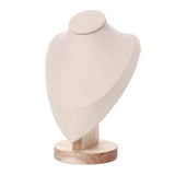 Maxbell 2 Pieces Jewlery Display Stand Organizer Wooden Bust Chain Holders