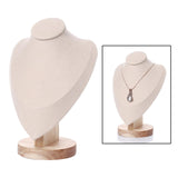 Maxbell 2 Pieces Jewlery Display Stand Organizer Wooden Bust Chain Holders
