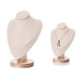 Maxbell 2 Pieces Jewlery Display Stand Organizer Wooden Bust Chain Holders