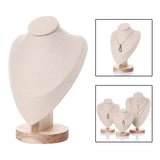 Maxbell 2 Pieces Jewlery Display Stand Organizer Wooden Bust Chain Holders