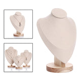 Maxbell 2 Pieces Jewlery Display Stand Organizer Wooden Bust Chain Holders