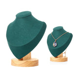Maxbell 2 Pieces Jewlery Display Stand Organizer Wooden Bust Chain Holders