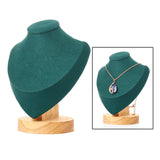 Maxbell 2 Pieces Jewlery Display Stand Organizer Wooden Bust Chain Holders
