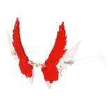 Unique Angel Wing Sunglasses Party Eyewear Red Transparent frame