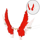 Unique Angel Wing Sunglasses Party Eyewear Red Transparent frame