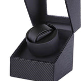 Maxbell Mini Battery Powered Automatic Watch Winder Winding Box for Mechanical Watch Fiber Black