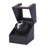 Maxbell Mini Battery Powered Automatic Watch Winder Winding Box for Mechanical Watch Fiber Black