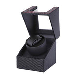 Maxbell Mini Battery Powered Automatic Watch Winder Winding Box for Mechanical Watch Fiber Black